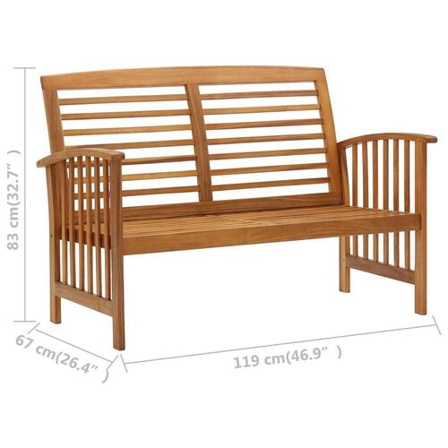 Havebænk 119 cm massivt akacietræ