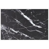 Bordplade 100x62 cm 8 mm hærdet glas med marmordesign sort