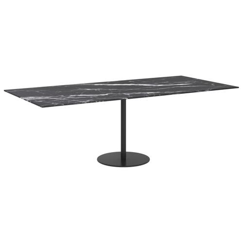 Bordplade 100x62 cm 8 mm hærdet glas med marmordesign sort