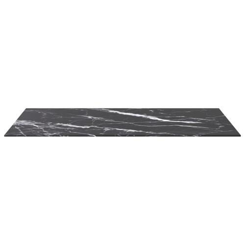 Bordplade 100x62 cm 8 mm hærdet glas med marmordesign sort