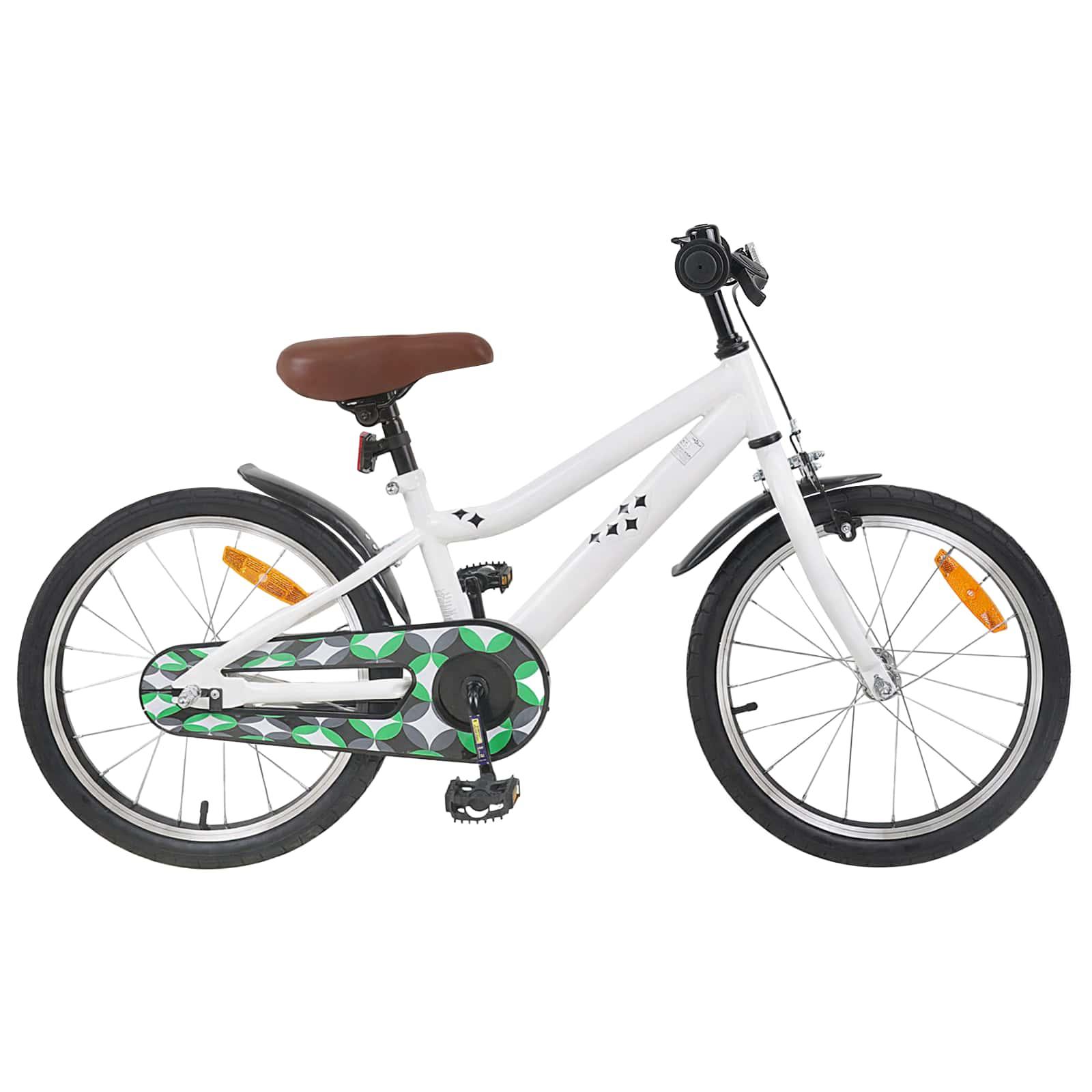 Børnecykel 18 tommer til 5-7 år gammel Hvid billede