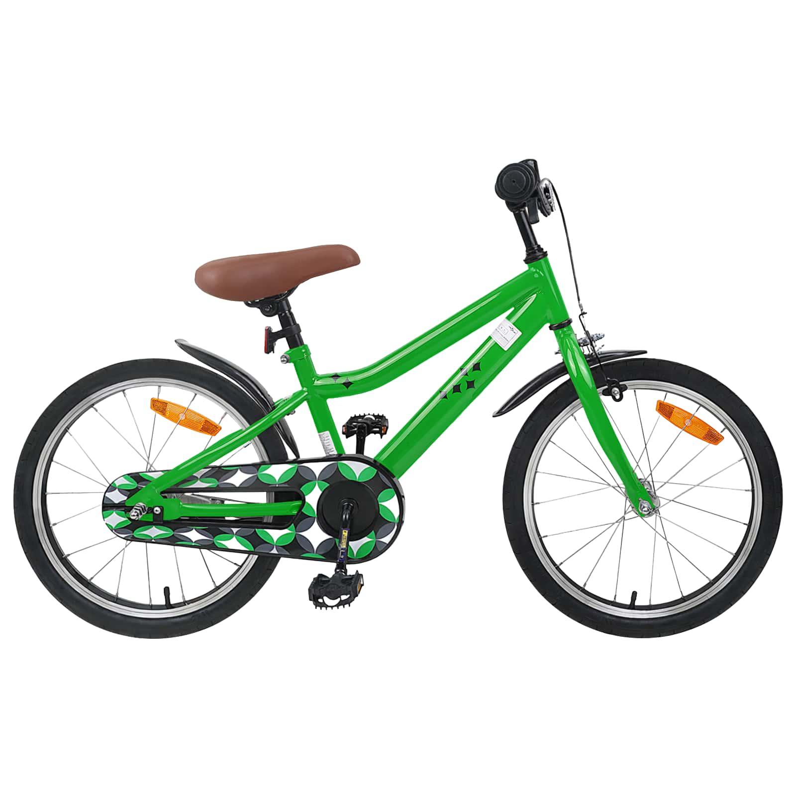 Børnecykel 18 tommer til 5-7 år gammel Grøn billede