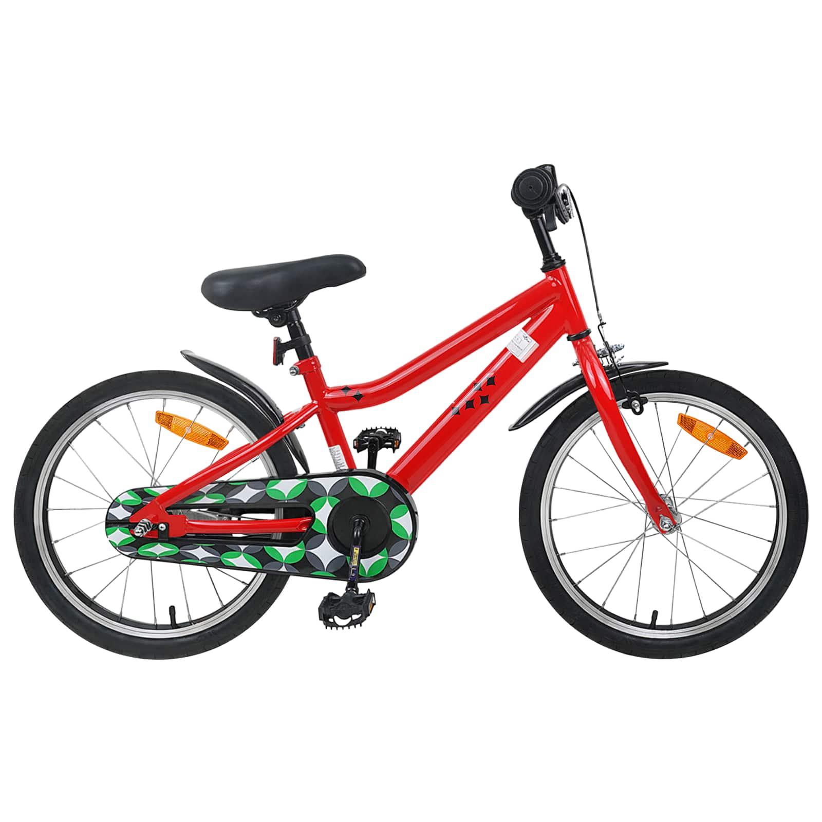 Børnecykel 18 tommer til 5-7 år gammel Rød billede
