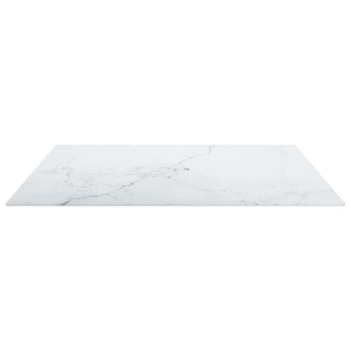 Bordplade 70x70 cm 6 mm hærdet glas med marmordesign hvid