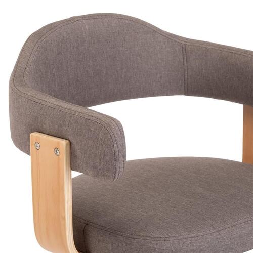 Barstole 2 stk. bøjet træ og stof gråbrun