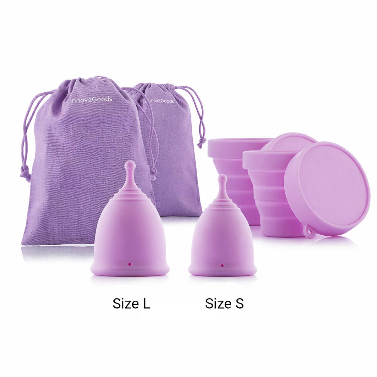 Kuppy - pakke med 2 menstruationskopper m/ tilbehør (S 20 ml + L 25 ml) - violet billede