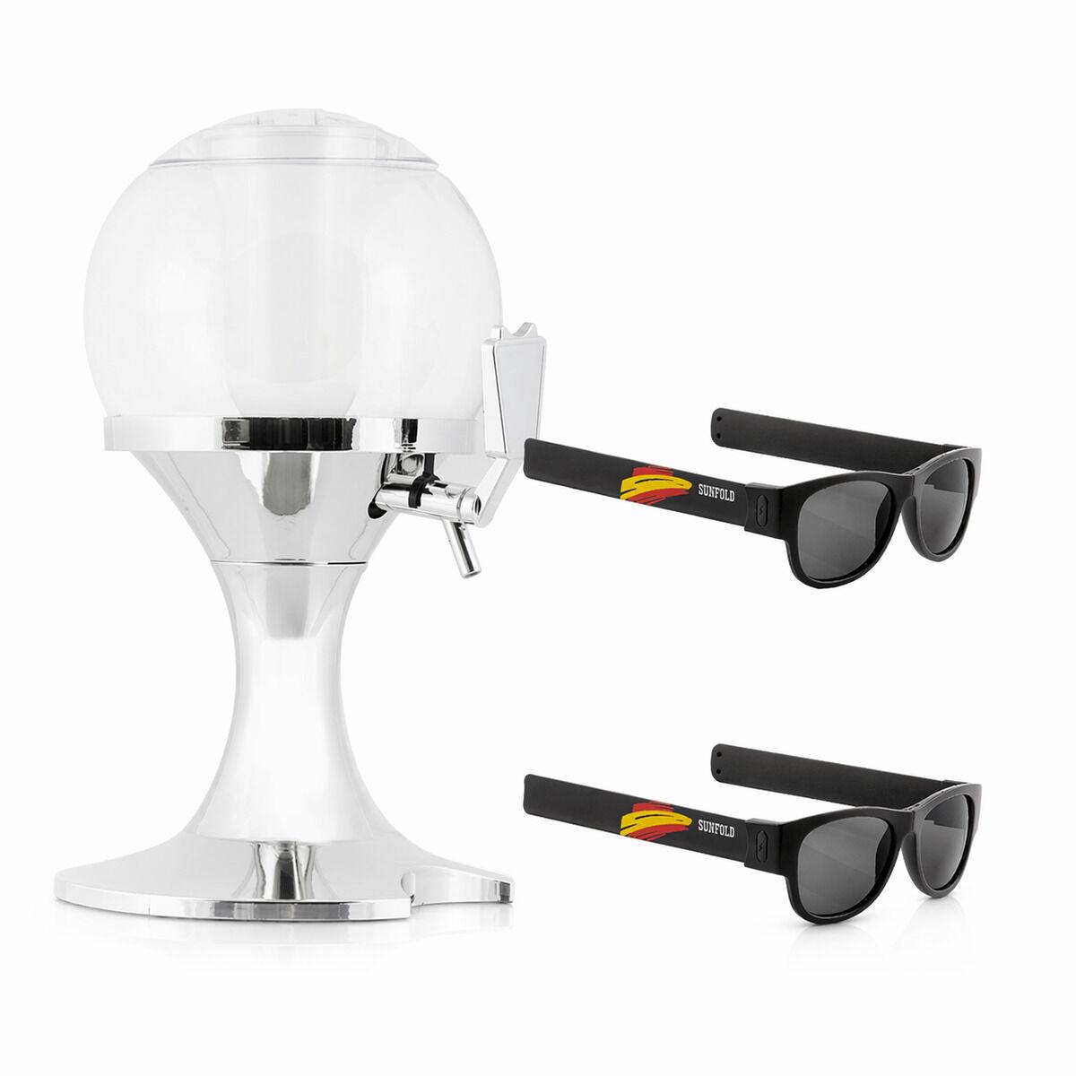Øldispenser 3,5 l + 2 Sunfold Spain Black sammenrullelige solbriller billede