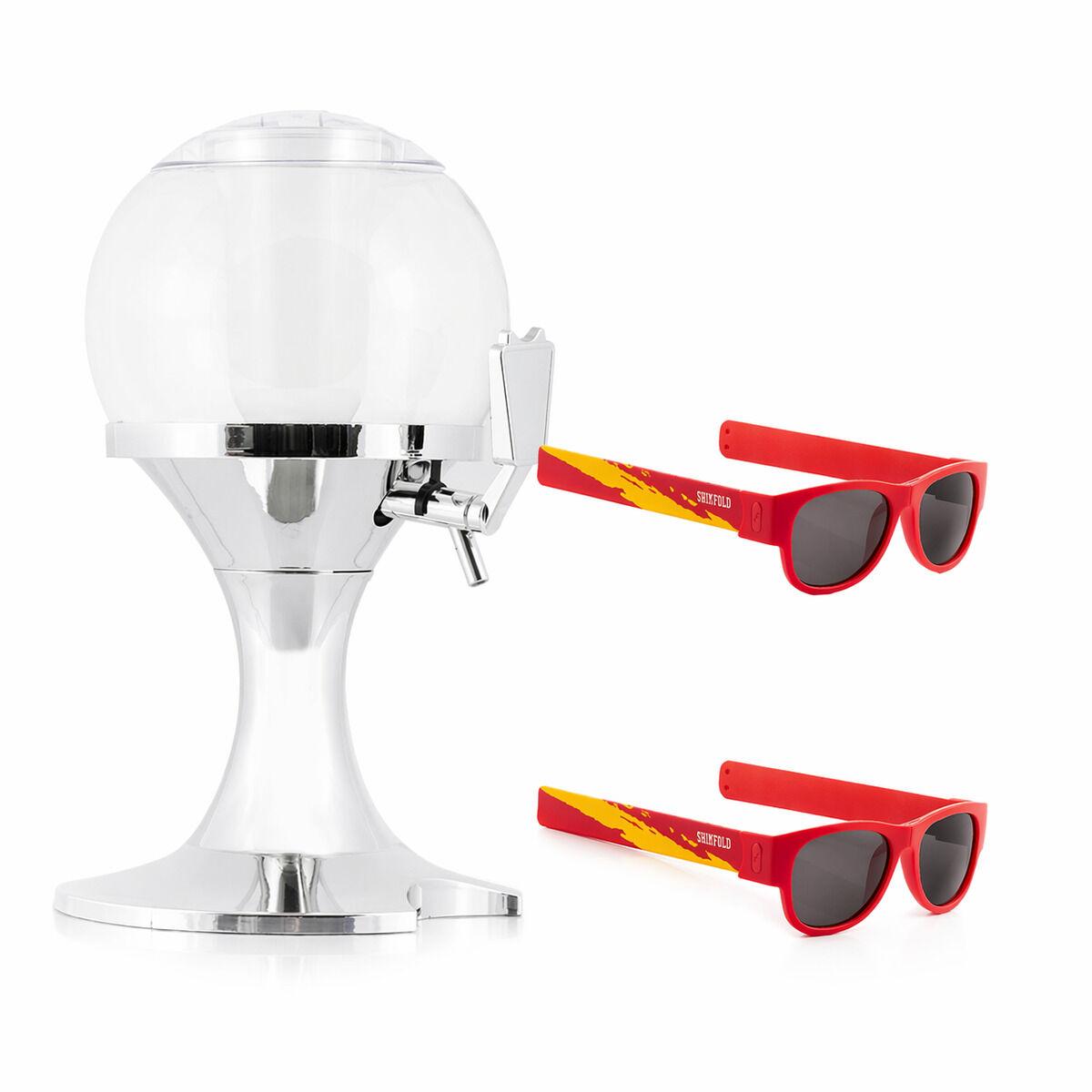Køle-øldispenser 3,5 l + 2 sammenrullelige Sunfold solbriller - Spain Red billede