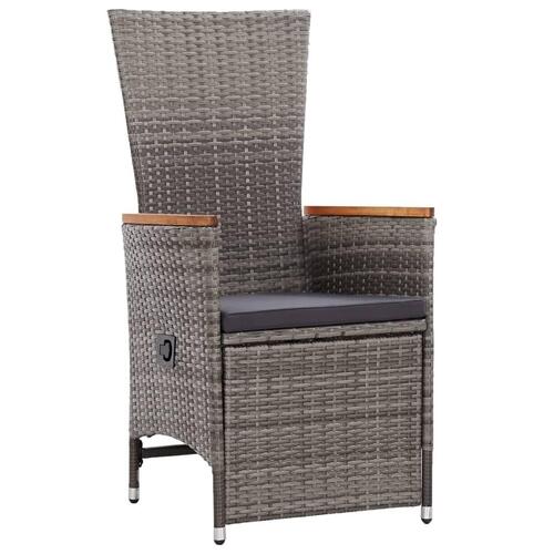 Loungesæt til haven 3 dele med hynder polyrattan grå