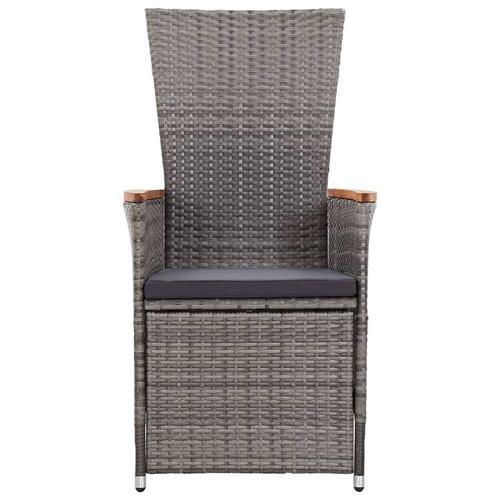 Loungesæt til haven 3 dele med hynder polyrattan grå