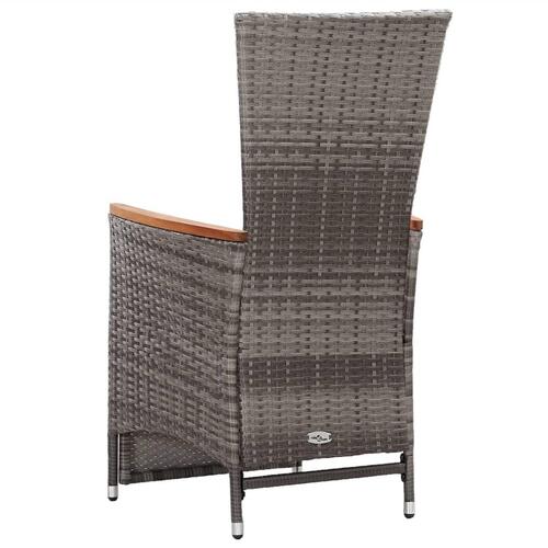 Loungesæt til haven 3 dele med hynder polyrattan grå