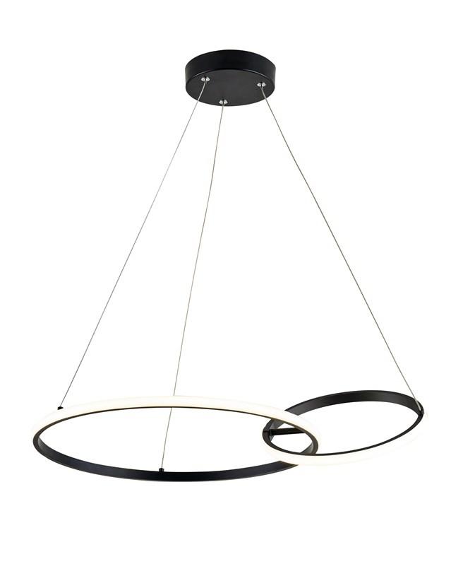 Loftpendel med LED - Sibiu, 2 runde ringe, sort billede