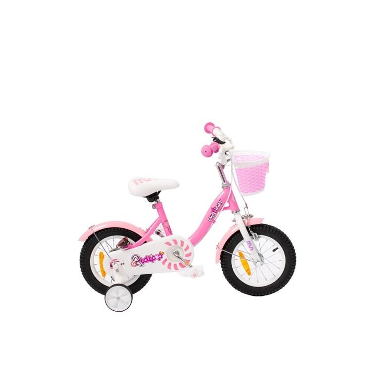 Pige cykel 12" - Bimbo Bike MTB med støttehjul og kurv billede