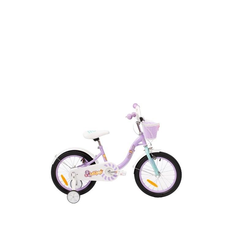 Pige-cykel 16" med støttehjul - lilla/hvid billede