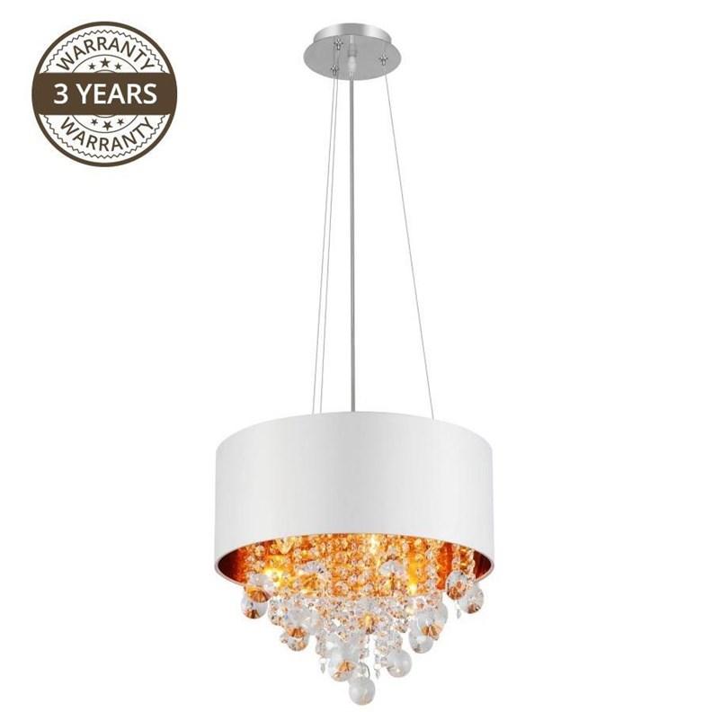 Loftlampe pendel 19186P-M - 4x40 W E14 med krystaldetaljer billede