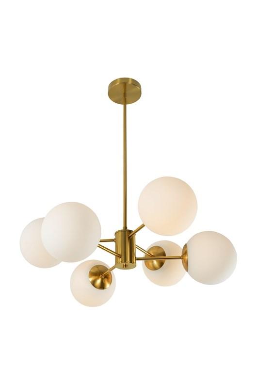Loftlampe/pendel RAILE - 6 x E27, guld billede
