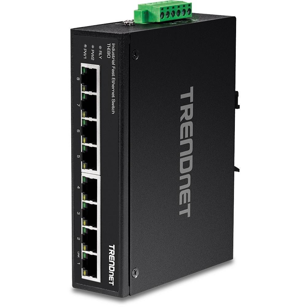 TRENDnet TI-E80 industriel 8-port Fast Ethernet L2 DIN-skinne switch billede