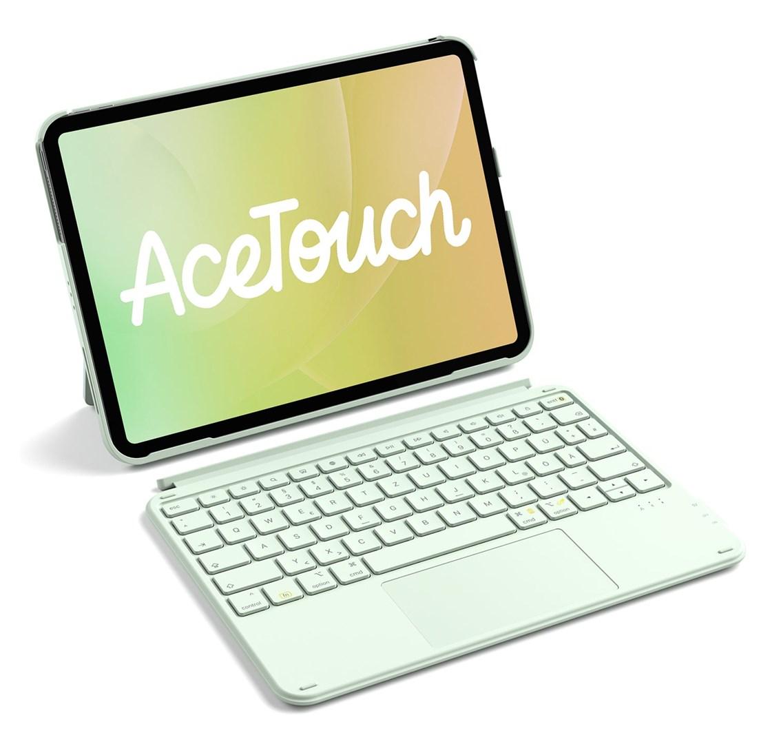 Folio-tastaturetui med touchpad til iPad 11" - grøn (Inateck KB04122) billede