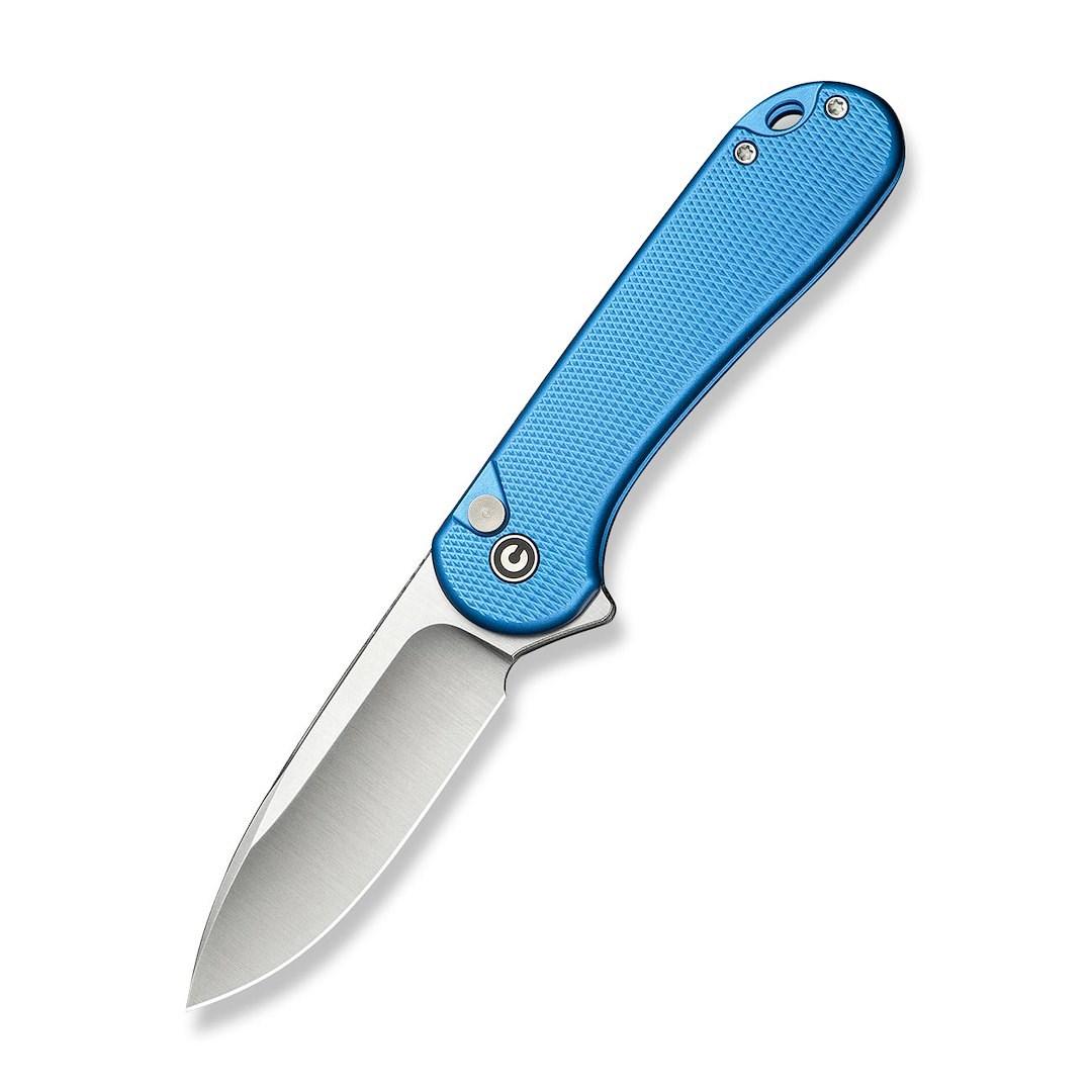 CIVIVI Elementum II foldekniv med knaplås - blå aluminium billede