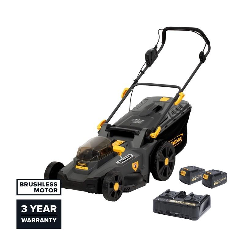 Akku plæneklipper 36 V 43 cm - SF8A107, inkl. 2×4,0 Ah batterier og lader billede