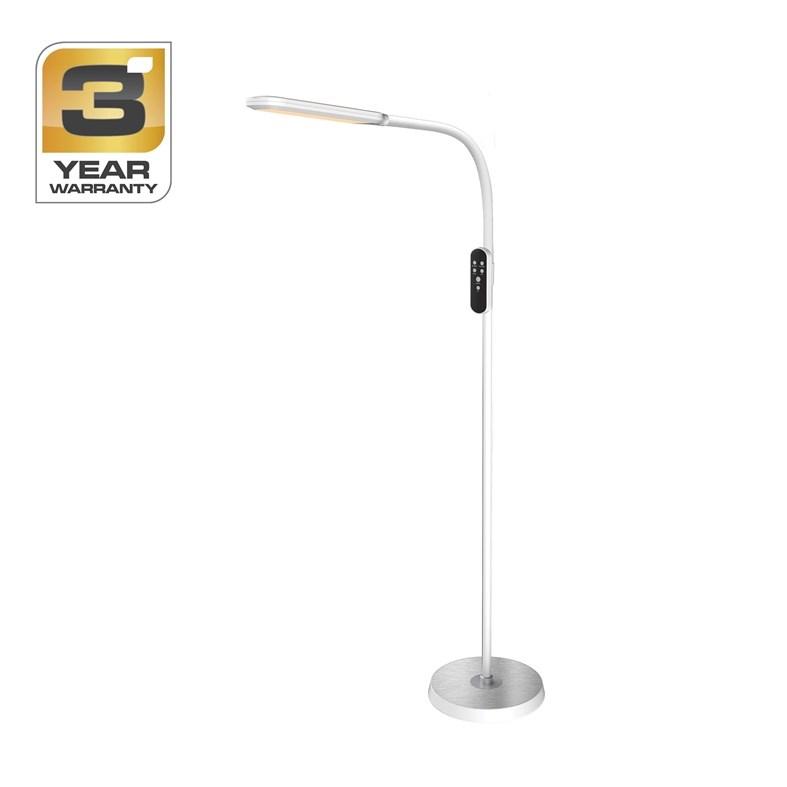 Gulvlampe med LED - BL-1925, 12 W + 3 W, hvid billede