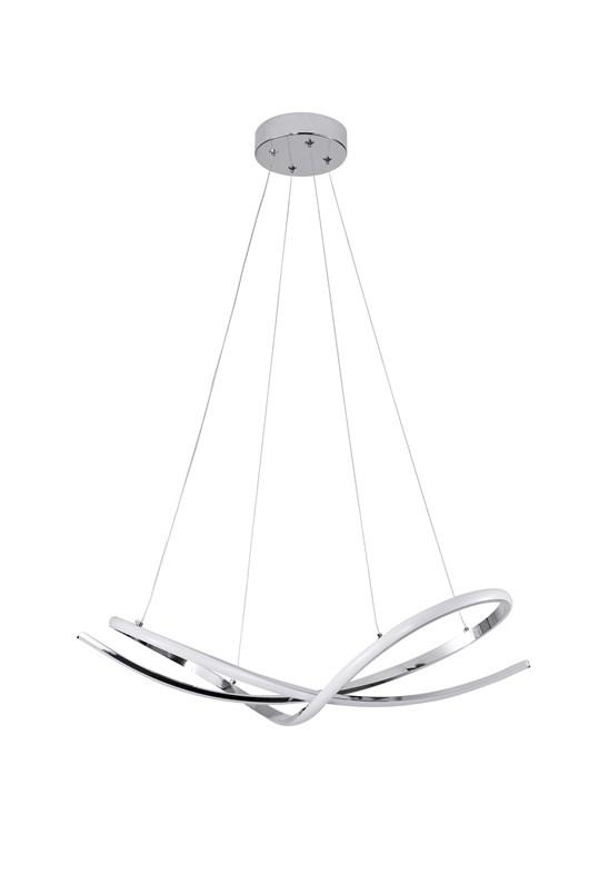 Loftlampe pendel 40 W - 62 × 31 × 120 cm, 4.000 K, krom billede