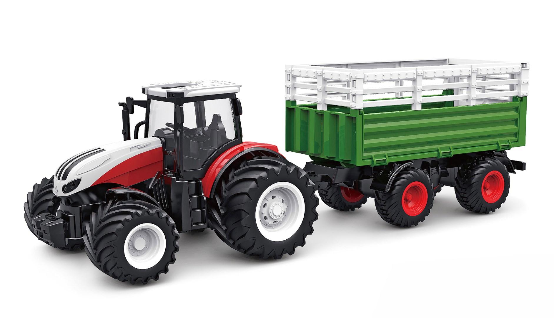 Fjernstyret traktor med vogn 1:24 - 2,4 GHz, RTR billede