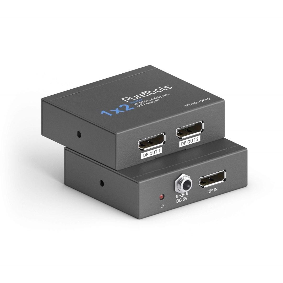 HDBaseT extender-sæt med USB og audio breakout - 1x2 DisplayPort split billede