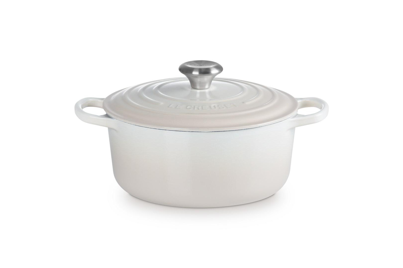 Le Creuset støbejernsgryde med låg 4,2 l - hvid billede