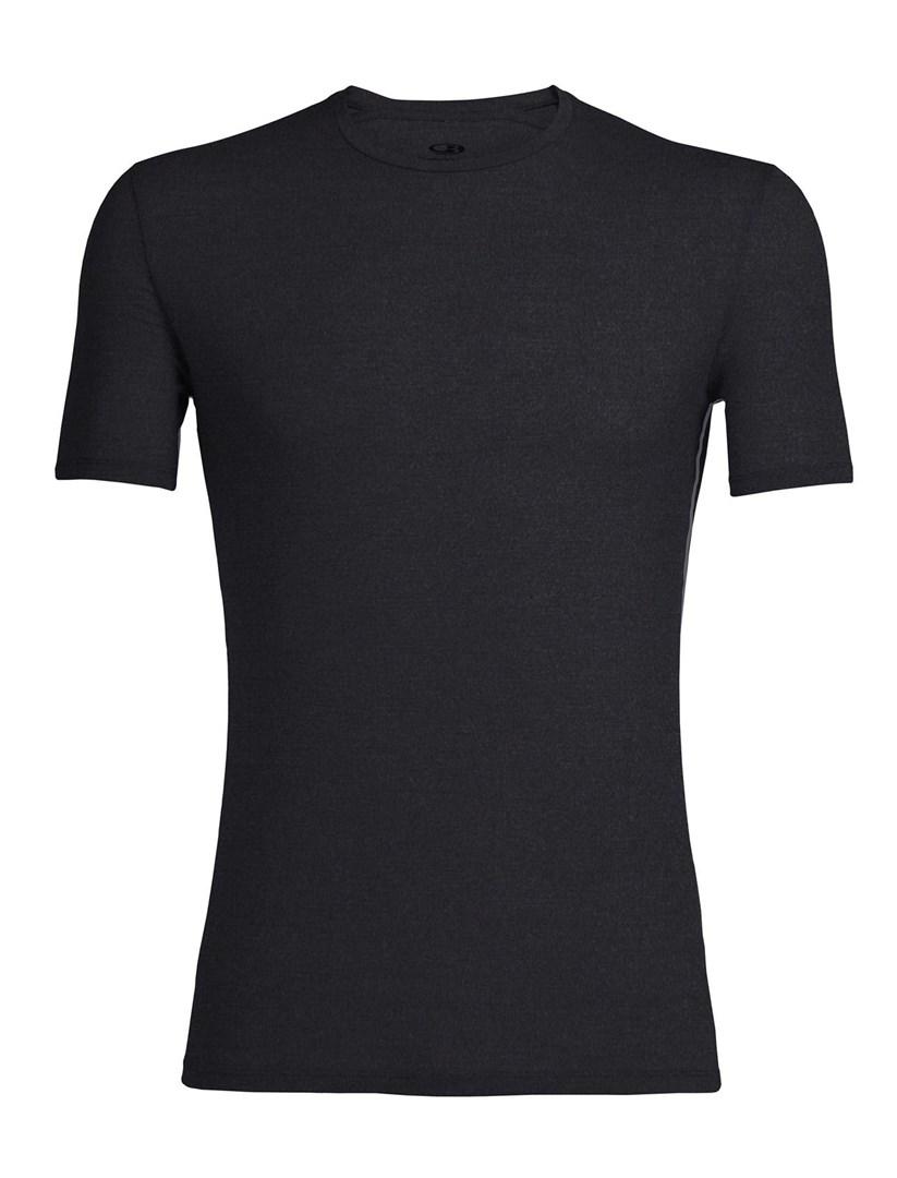 Icebreaker merino T-shirt til mænd - crew neck, kort ærme, slim fit, sort (M) billede