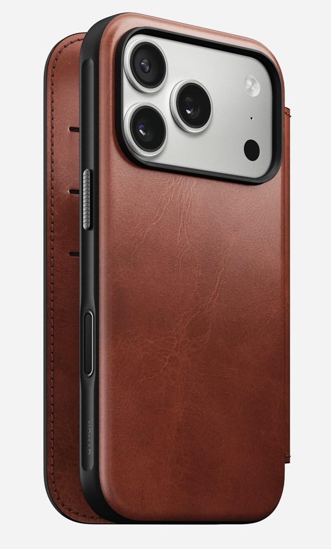 Nomad Modern Leather Folio - mobilcover 6,3" (folio) - brun billede