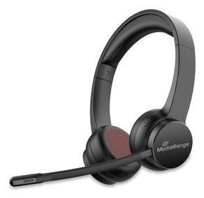 MediaRange MROS307 trådløst headset med mikrofon - sort, Bluetooth, USB-C billede