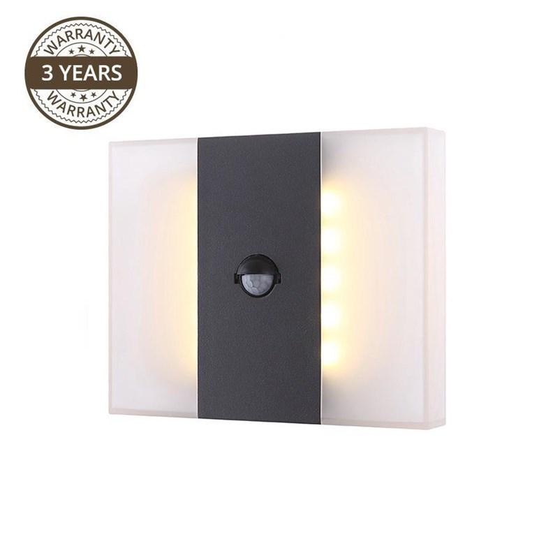 Væglampe med sensor - 10 W LED, ELED-173S (grå) billede