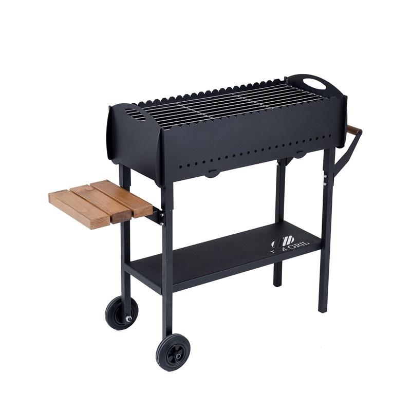 Kulgrill med sidehylde og hjul - GR-017, 3 mm billede
