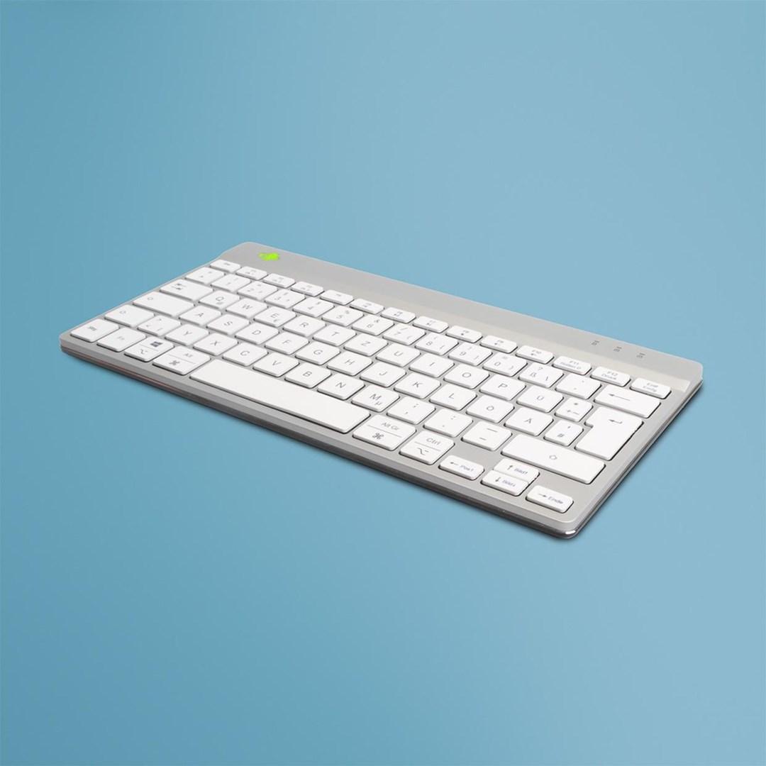 Kompakt tastatur med pausefunktion, DE-layout - kablet, hvid billede