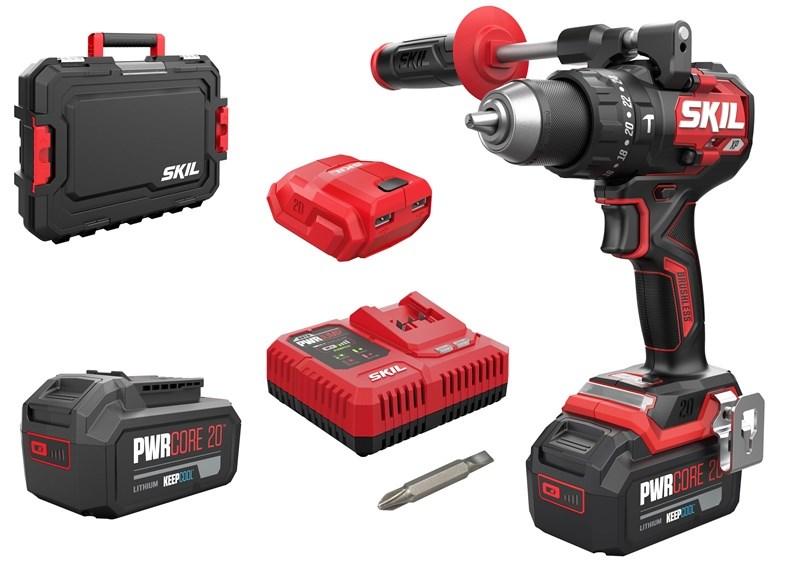 Skil 3085XP 20V børsteløs kombiboremaskine - sæt med batteri, lader og kuffert billede