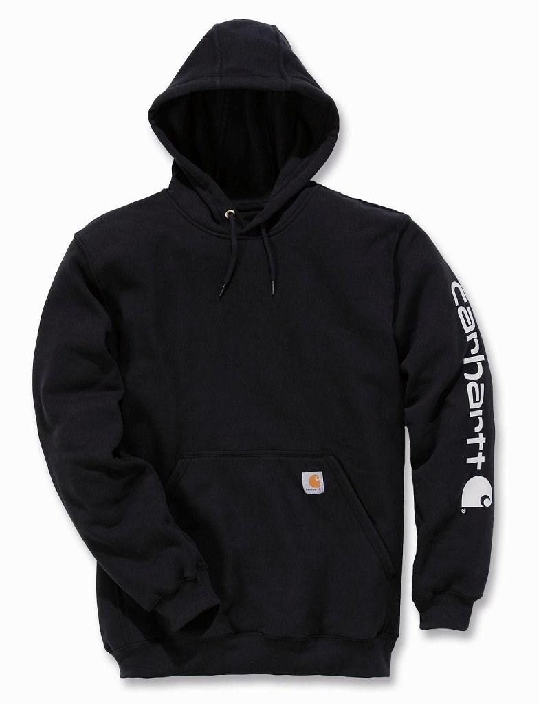 Carhartt Mid Signature Sleeve Logo hoodie - sort billede