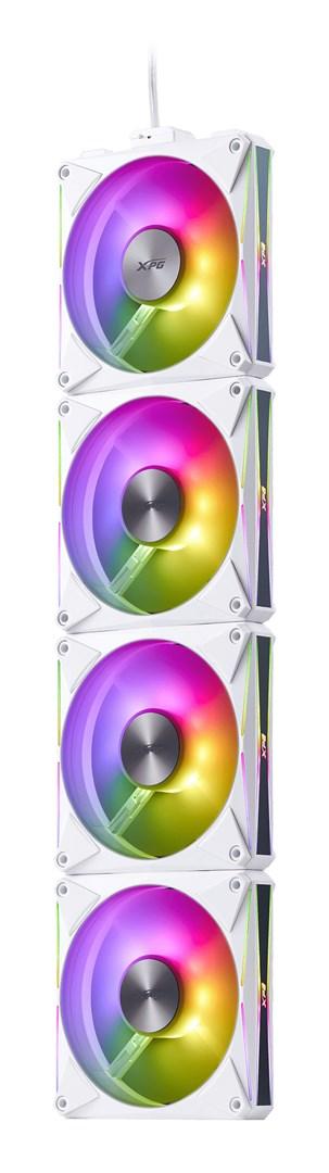XPG Hurricane MAG 120 ARGB PWM - magnetisk 120 mm kabinetventilator, hvid (4-pak) billede