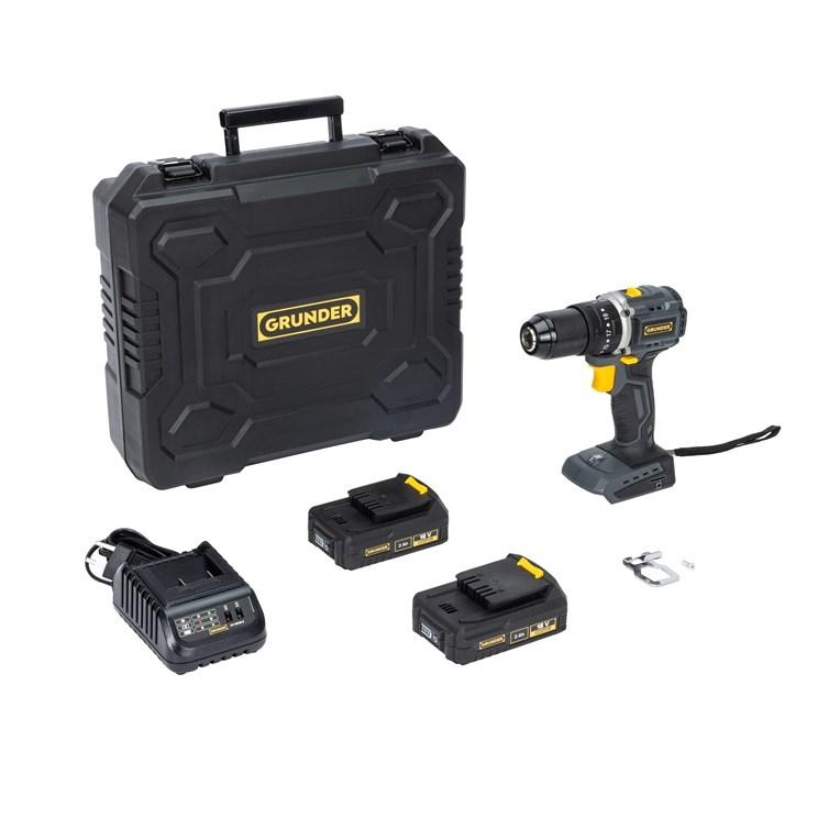 Akku boremaskine 18 V børsteløs - CD-B0B18 med 2×2,0 Ah batterier og lader billede