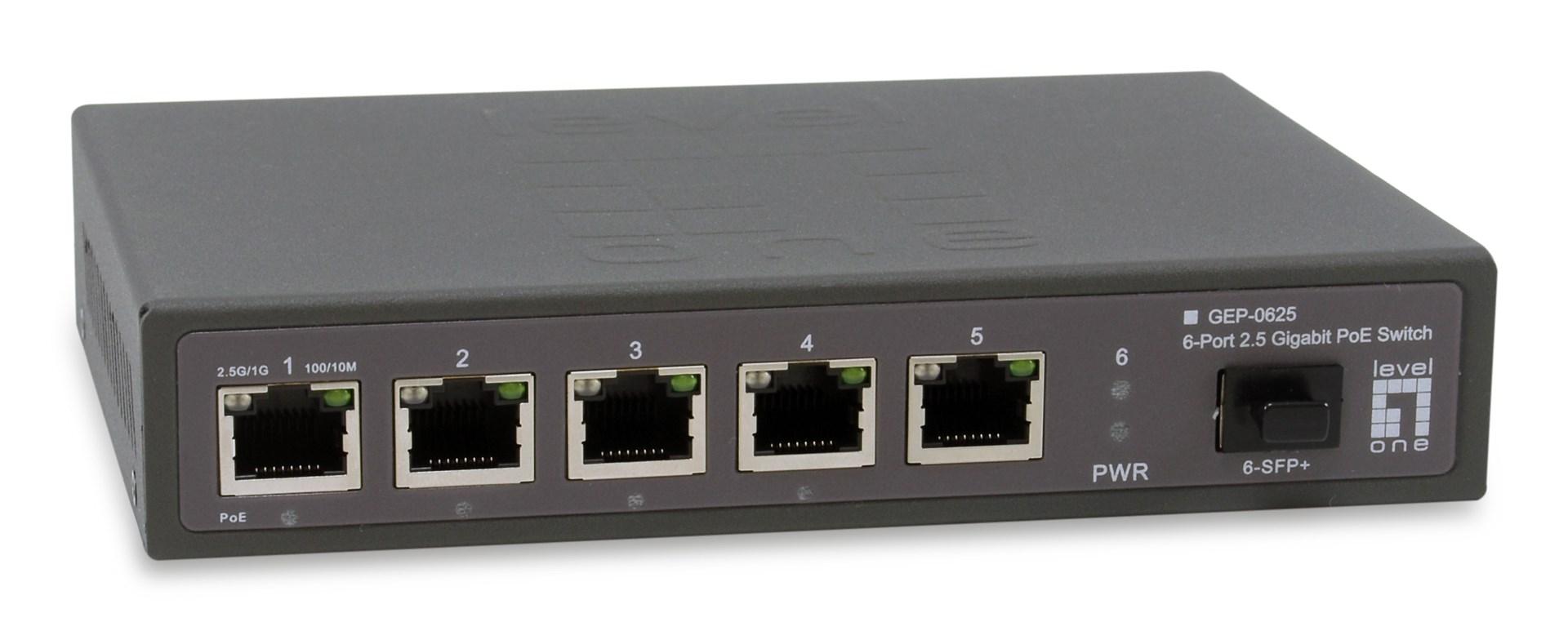LevelOne GEP-0625 - 6-port 2,5G PoE switch (uadministreret) - Sort billede