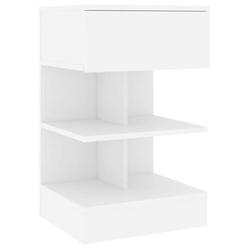 Sengeborde 2 stk. 40x35x65 cm konstrueret træ hvid
