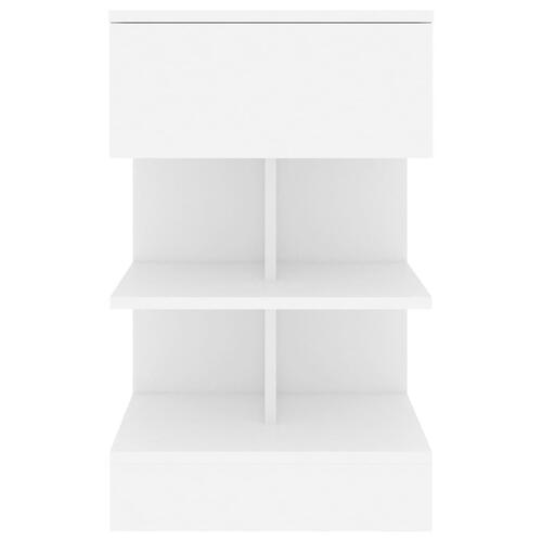 Sengeborde 2 stk. 40x35x65 cm konstrueret træ hvid