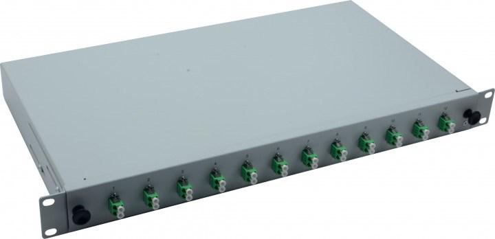 Rackskab 1U i stål - grå (model 375552) med 12 x LC/APC billede