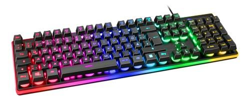 Gaming-tastatur med RGB - Deltaco GAM-021-RGB, USB, QWERTZ (tysk), sort billede