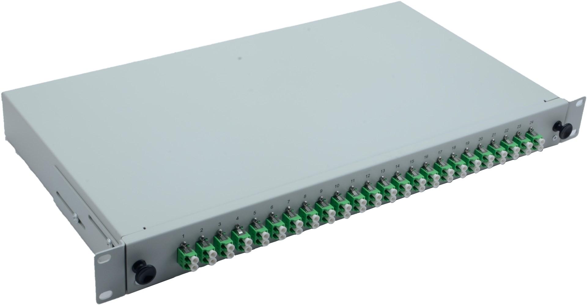 Fiberoptisk splejsekabinet 19" - 24 porte LC/APC billede