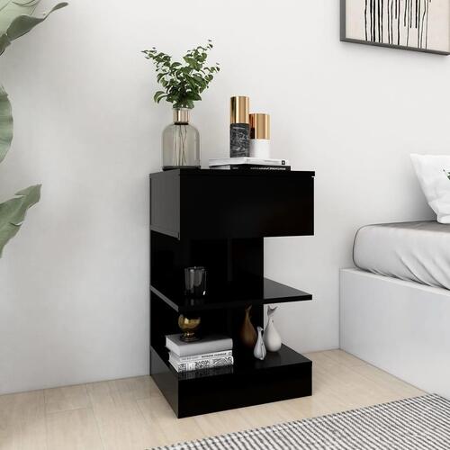 Sengeskabe 2 stk. 40x35x65 cm sort