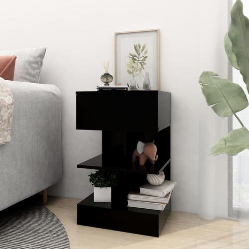 Sengeskabe 2 stk. 40x35x65 cm sort