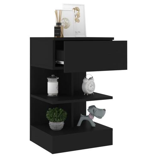 Sengeskabe 2 stk. 40x35x65 cm sort