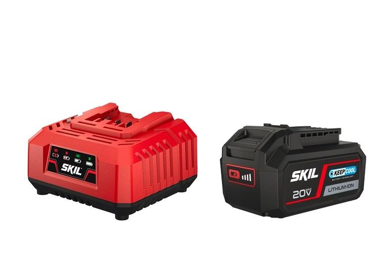 SKIL 20V lithium-ion - 4,0 Ah batteri + 2,4 A lader billede