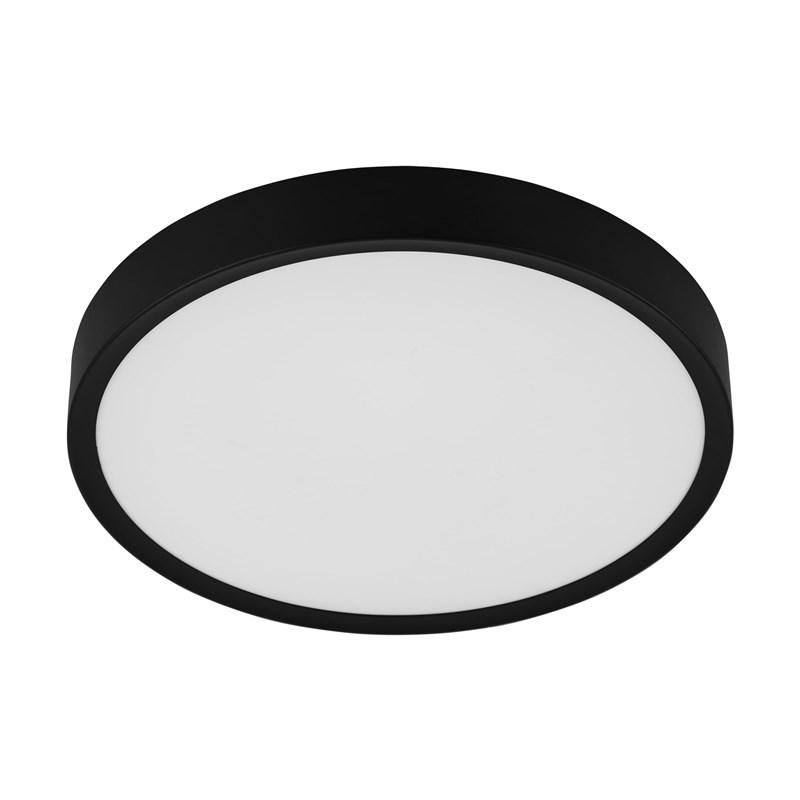 Musurita loftplafond - rund flush-monteret lampe, sort, 33 W LED billede